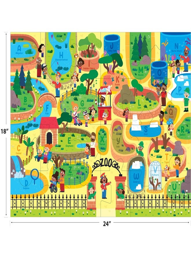 RoseArt Kids Floor Puzzle Playset - Alphabet Zoo Adventure - 24 Piece Jigsaw Puzzle - Image 3